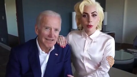 Lady Gaga endorsed Joe Biden and he pulls off a creepy reach around (fake)