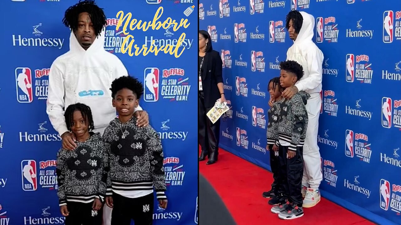 21 Savage Introduces His 2 Little Ones To The Public During NBA Allstar Weekend! 🏀