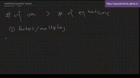 Indefinite Equations: Lesson