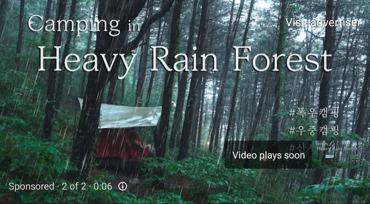 [4K] Solo Camping in Heavy Rain Forest | Landslide warning due to heavy rain | Rain sound ASMR