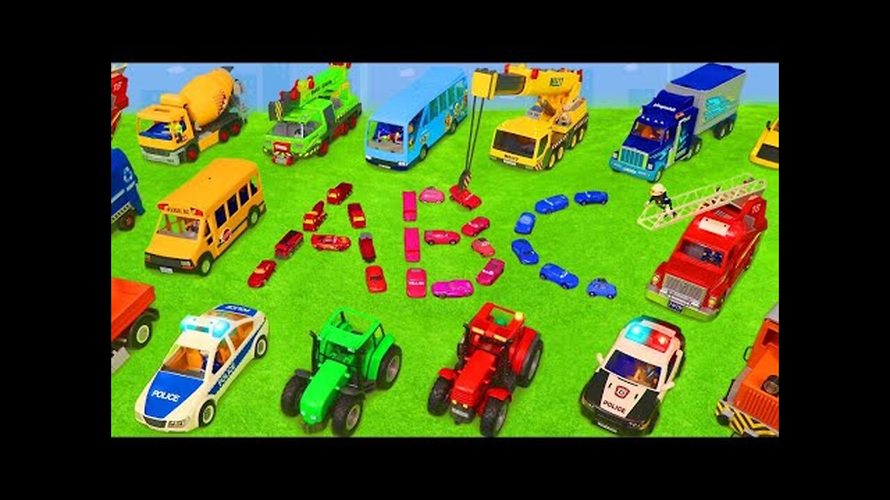 Learn the Alphabet with Toy Vehicles 💖