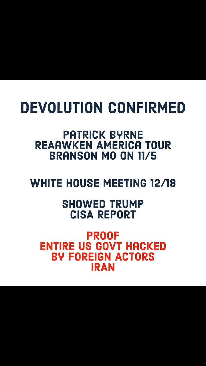 Patrick Byrne’s Visit to WH Confirms Devolution Activated