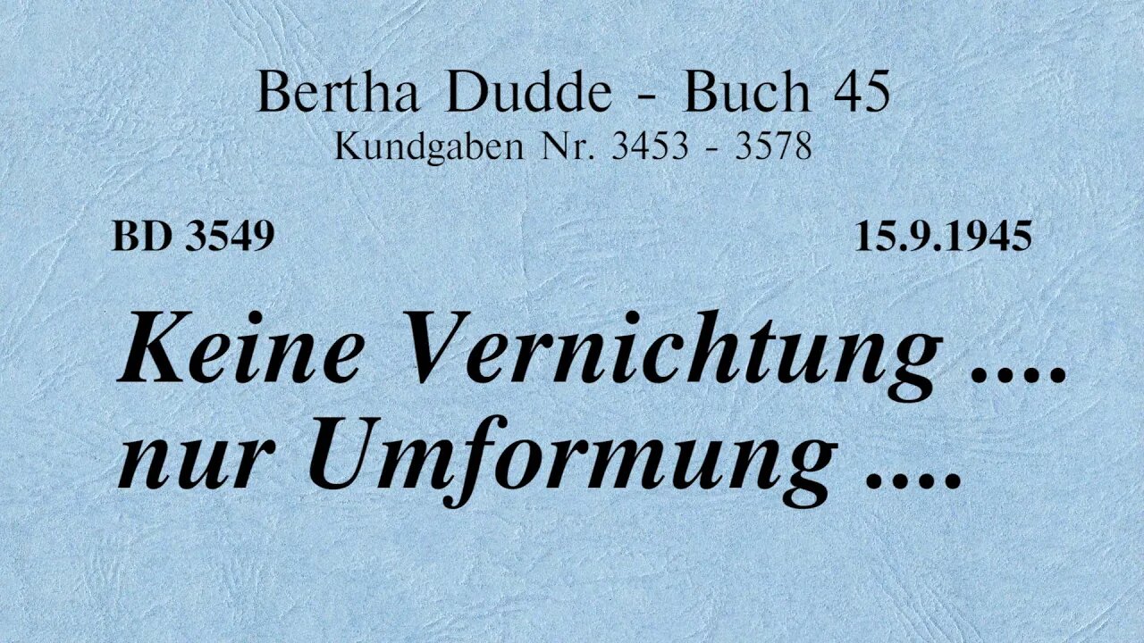 BD 3549 - KEINE VERNICHTUNG .... NUR UMFORMUNG ....