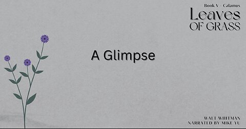 Leaves of Grass - Book 5 - A Glimpse - Walt Whitman