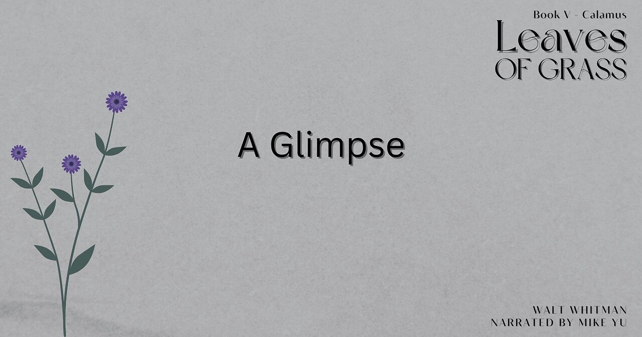 Leaves of Grass - Book 5 - A Glimpse - Walt Whitman