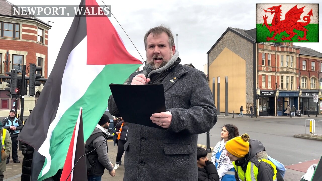 Pro-PS Protesters, Speech Merchant Navy Memorial, Newport Wales☮️ PS