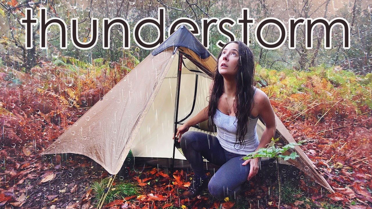 Bad Weather Wild Camping with Budget Lightweight Hiking Tent Lanshan 2 | Unexpected Thunderstorm