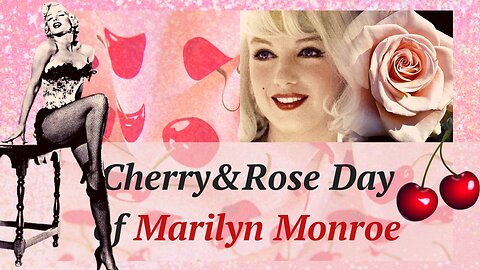 MARILYN MONROE STYLE - "CHERRY & ROSE" /Artwork design by Millena Rose/