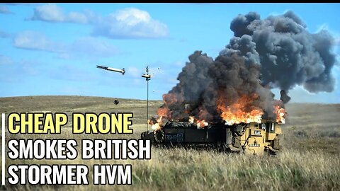 Dramatic moment Russian drone taking out British Stormer HVM in Donetsk
