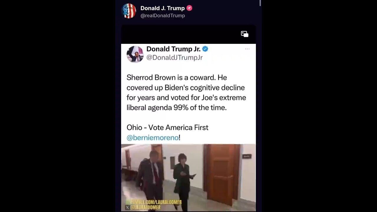 Trump Shares Video Confronting Ohio Senator Sherrod Brown