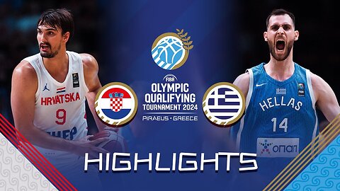 Final- Croatia 🇭🇷 vs Greece 🇬🇷 - Highlights - FIBA OQT 2024 Greece