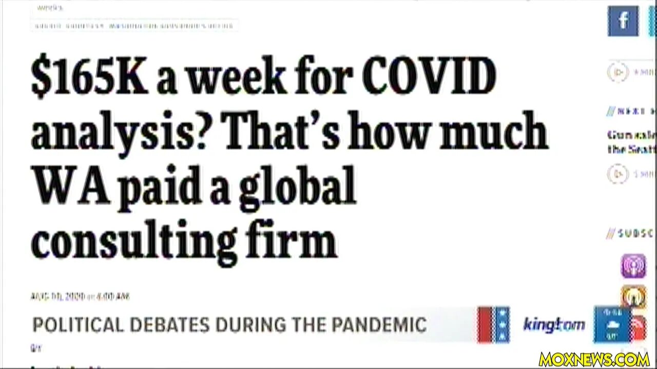 WA State Governor Inslee Paid Public Relations Firm $165,000 Per WEEK For Advice On Covid-19