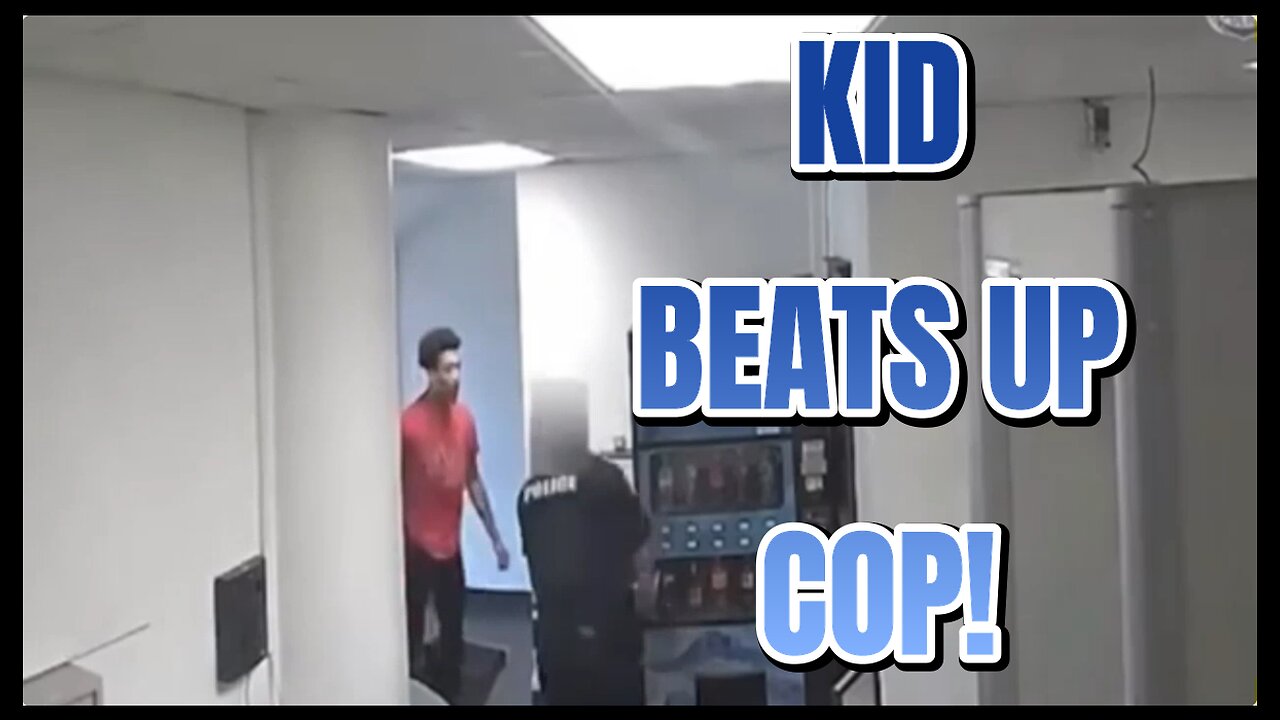 KID BEATS COP UP INSIDE POLICE STATION!