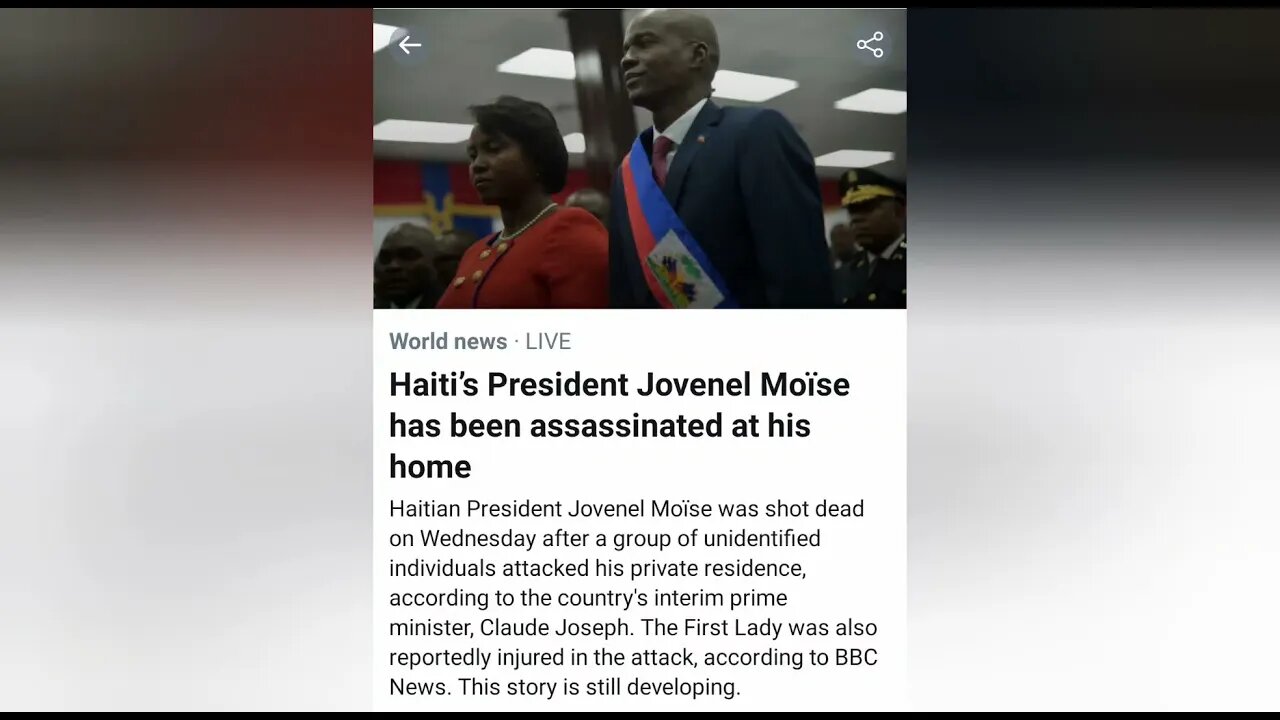 HAITI PRESIDENT ASSASSINATED