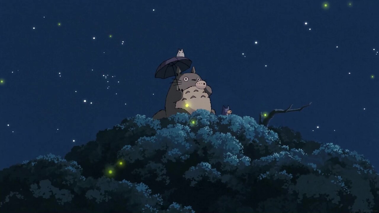 Totoro Sitting on a Tree My Neighbor Totoro Desktop Live Wallpapers