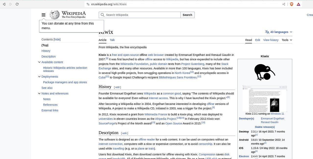 Download Wikipedia | Kiwix and Calibre reader offline