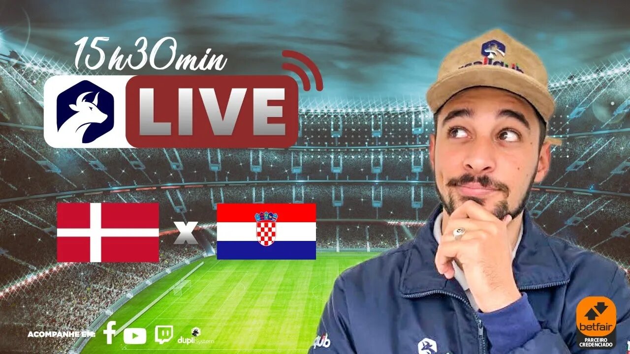 ⚽️ Trading Esportivo AO VIVO - Dinamarca x Croácia - Liga das Nações da UEFA - Europa ⚽️