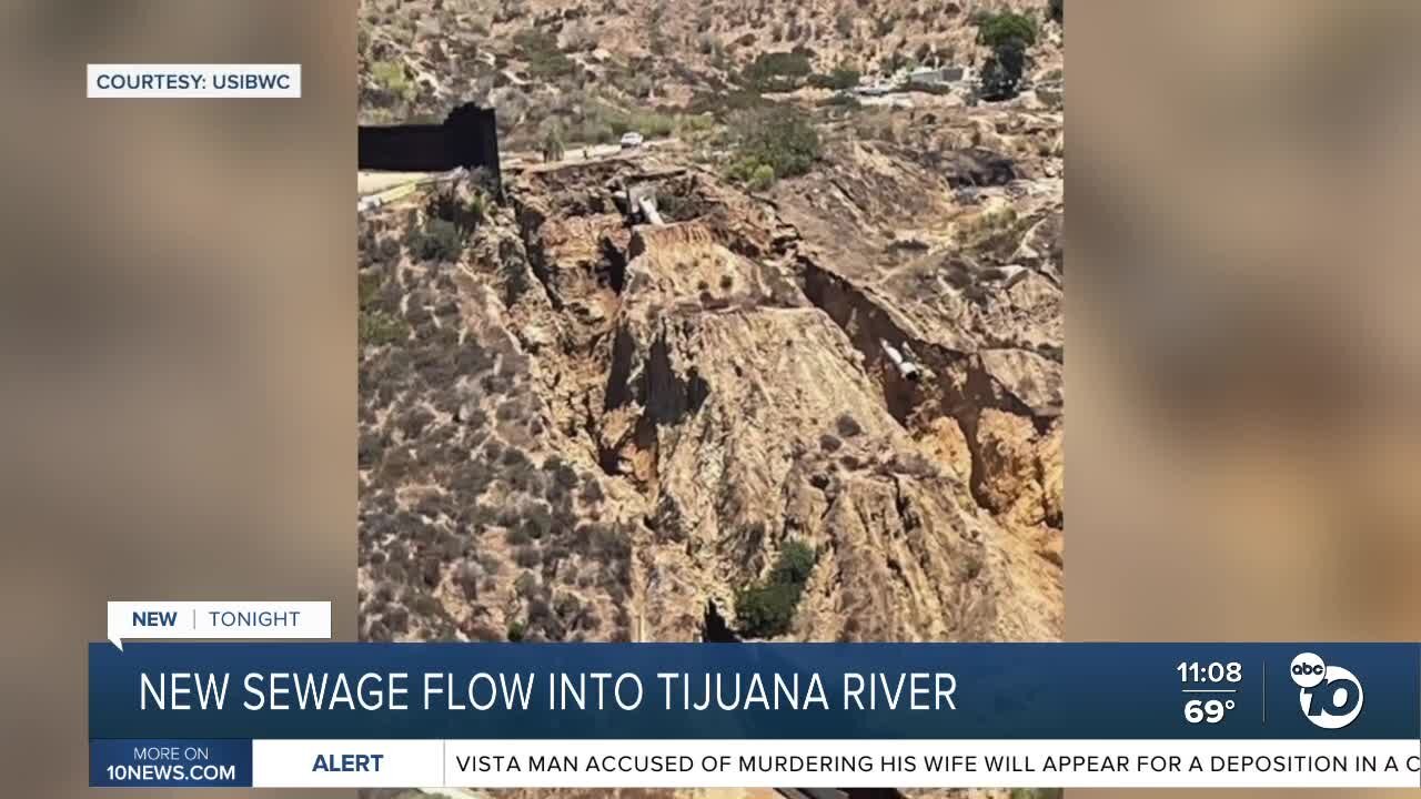 New sewage flow into Tijuana Rover following pipe break on Mexico side