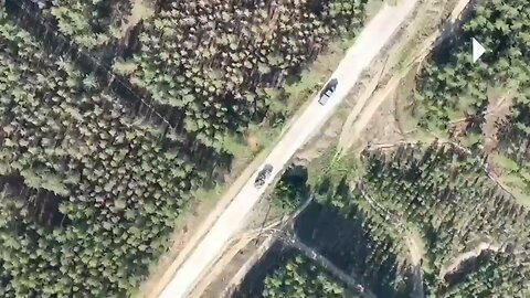 Ukrainian done hit Russian trucks