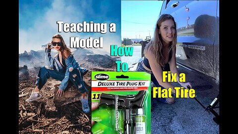 When a Photographer Teaches a Model HOW to Fix a FLAT TIRE