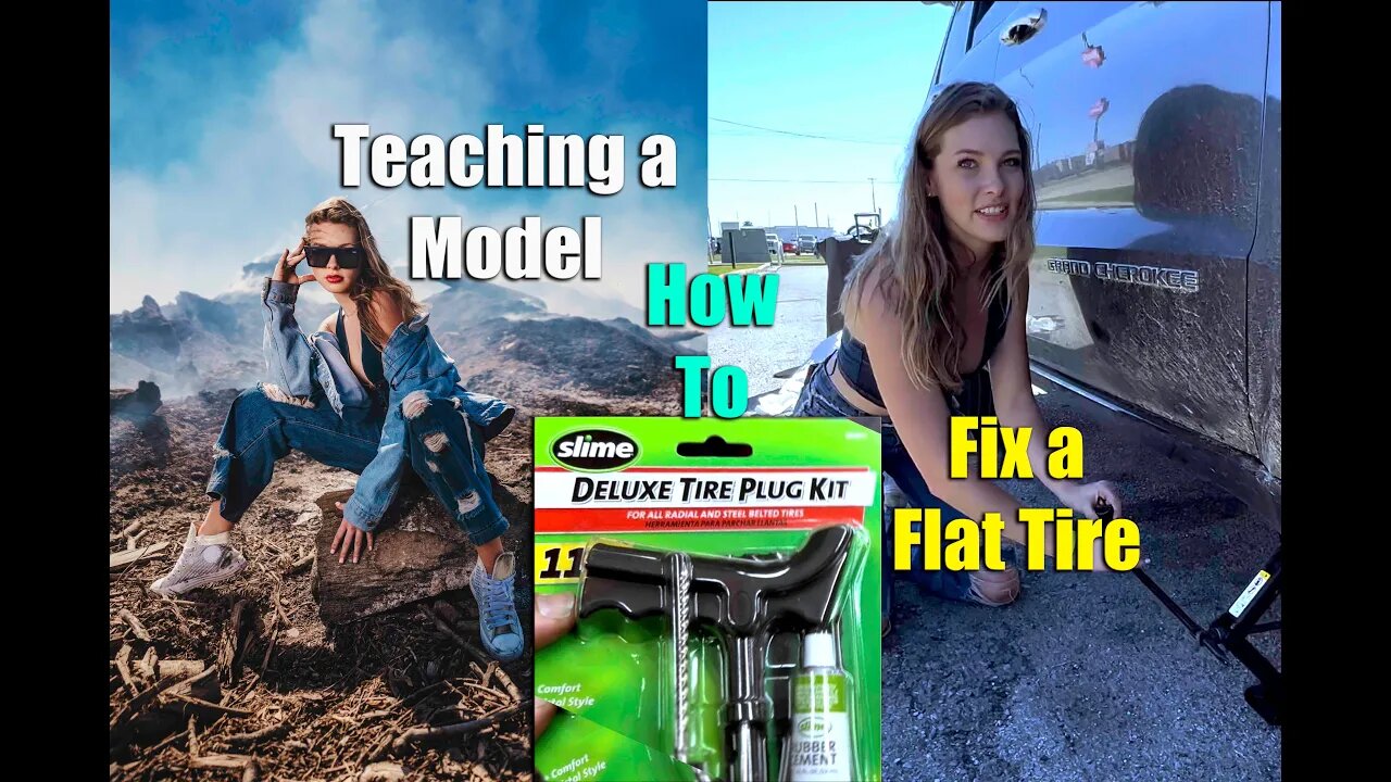 When a Photographer Teaches a Model HOW to Fix a FLAT TIRE