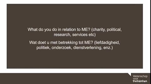What do you do in relation to Myalgic Encephalomyelitis (M.E.) ? - Dr. Charles Shepherd