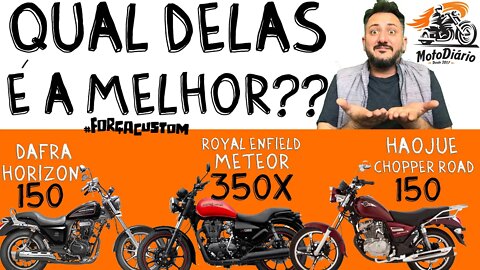 Qual delas é a melhor? Horizon 150, Chopper Road ou Thunderbird (Meteor) 350X?