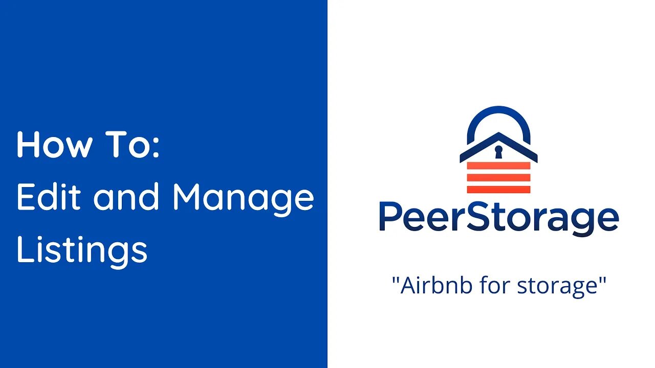 How to edit and manage your listing on PeerStorage