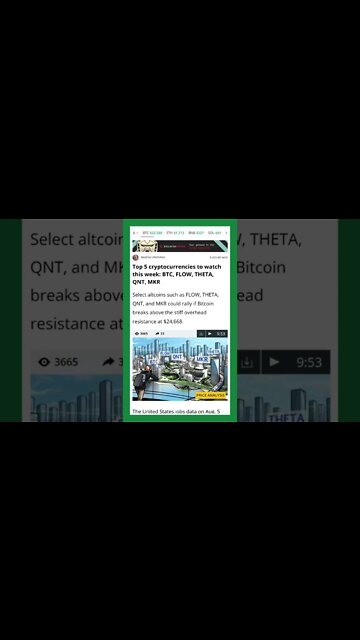 Top 5 Cryptocurrencies to Watch This Week #cryptomash @BitBoyCrypto @AltcoinDaily @SatoshiStacker