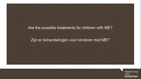 Q: Are their possible treatments for children with Epidemic M.E.? A: Immunoglobulin, Ampligen etc.... - Dr. Nigel Speight. (Paediatrician)