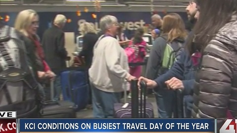 KCI conditions on busiest travel day of the year