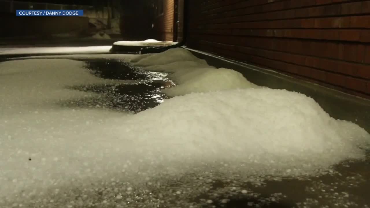 Raw video: Hail, flooding in Johnstown