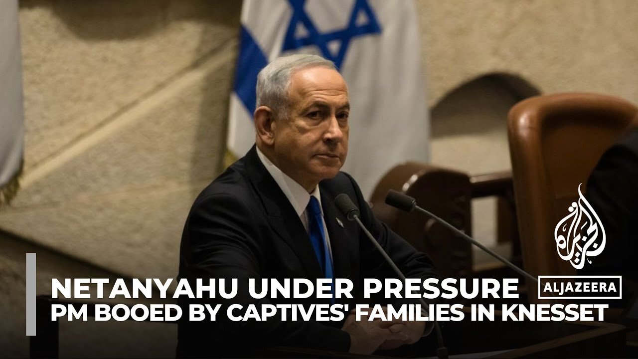 Israel's Netanyahu heckled inside parliament by families of Hamas captives