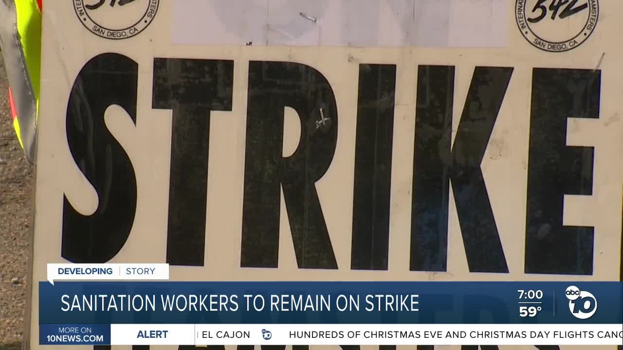 Republic Services sanitation workers remain on strike in San Diego County