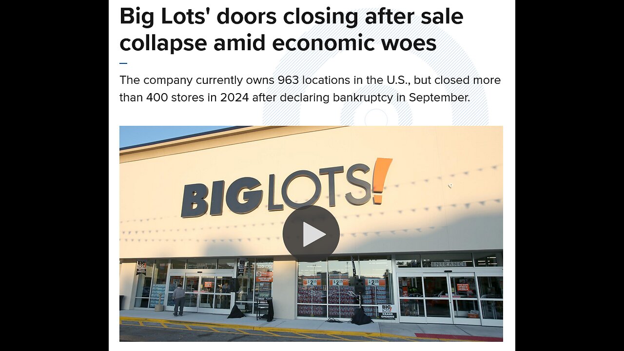 Big Lots' doors closing after sale collapse amid economic woes