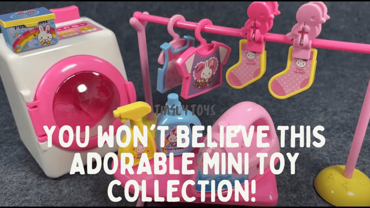 You Won't Believe This Adorable Mini Toy Collection! Hello Kitty Pink Laundry Set Unboxing