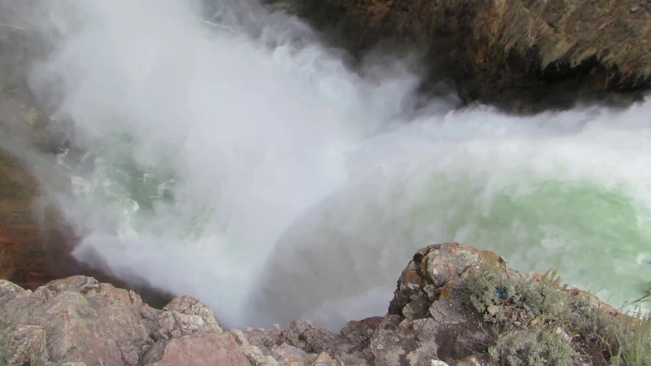 Grand Canyon of Yellowstone Intense Waterfall Brink View!