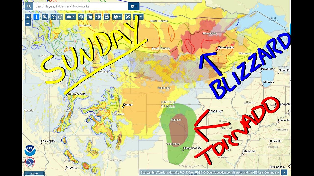 WATCH: Sunday Blizzard and Tornadoes