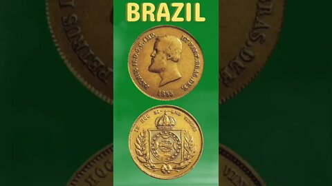 Brazil 5000 Reis 1855.#shorts #education #coinnotesz