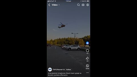 Black Hawk helicopter in Poland during flooding