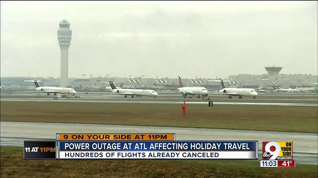 How will ATL power outage affect local flights?