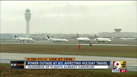 How will ATL power outage affect local flights?