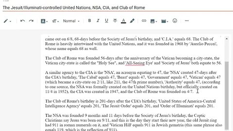 The United Nations, CIA, NSA, and Club of Rome are all Jesuit-controlled #gematria #truth #kabbalah