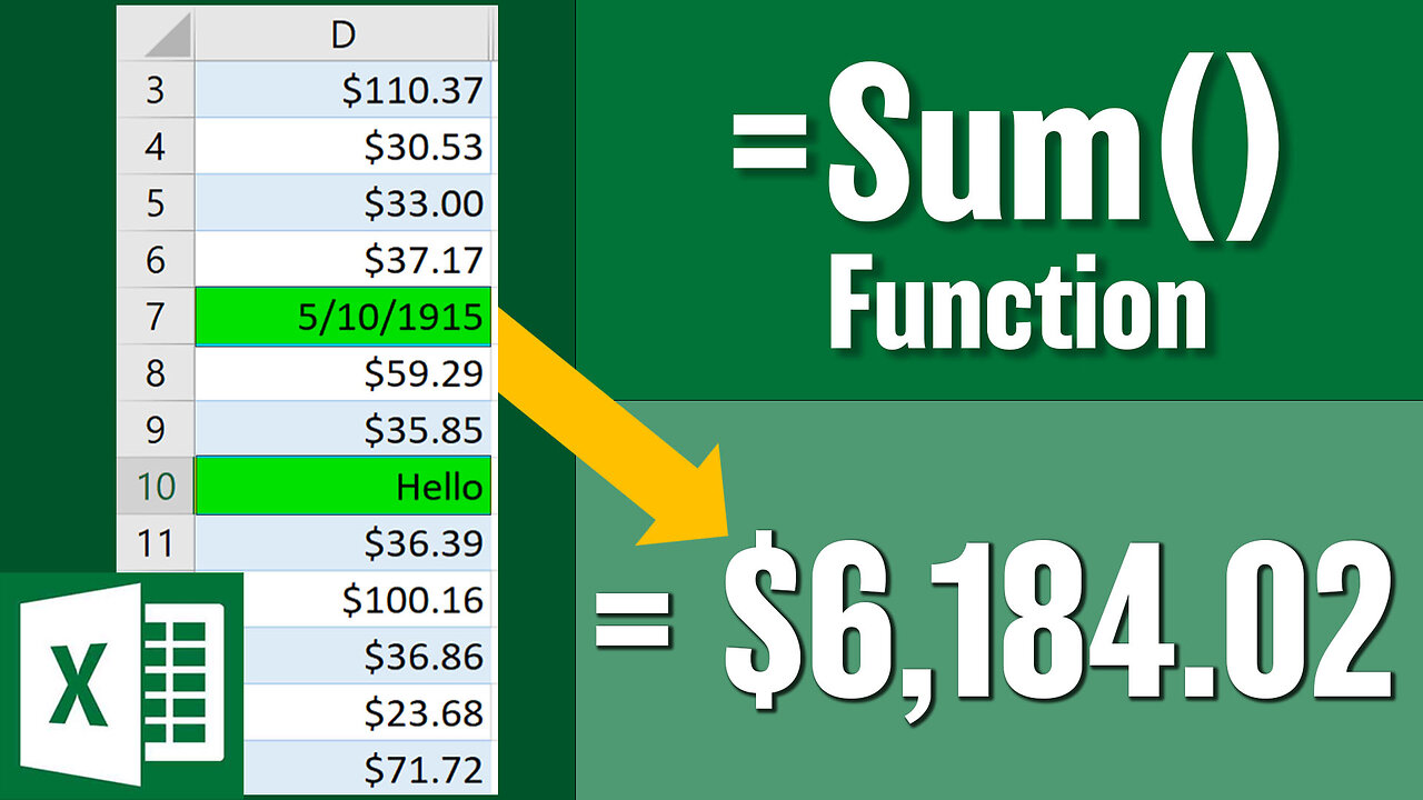 How to Use the SUM Function to Add in Excel Easy...Things to look out for