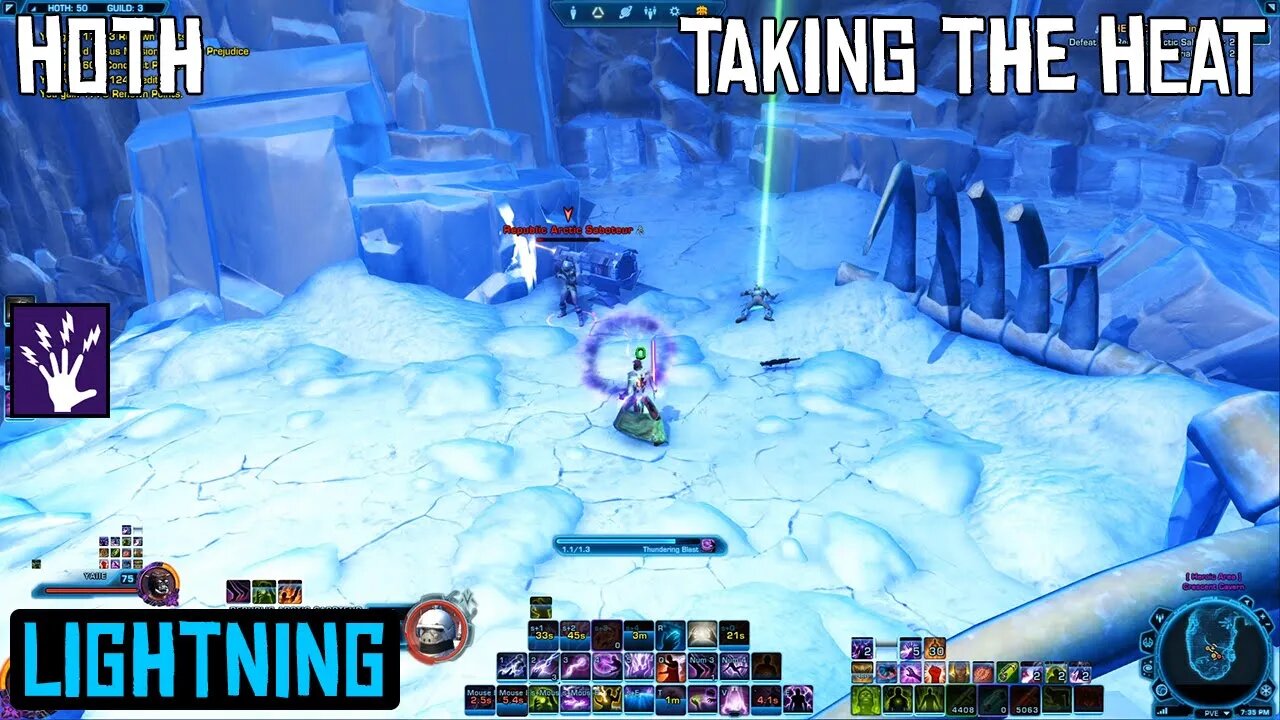 SWTOR DPS Lightning Sorcerer - Hoth Heroic Mission: Taking the Heat. 2020 i7 Laptop Gameplay