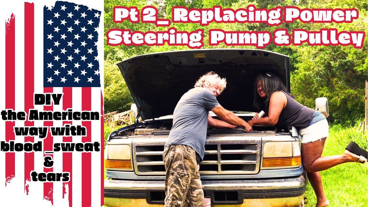 Pt 2 96 f350 7.3 powerstroke dually #power steering pump/ pulley removal/install Bless our USA Vets!