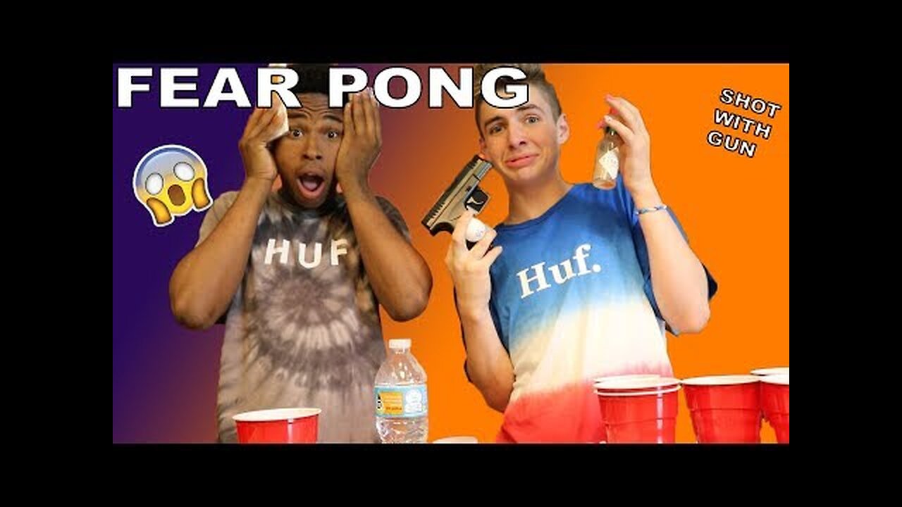 FEAR PONG SHOT WITH/ AIRSOFT GUN | Zach Clayton