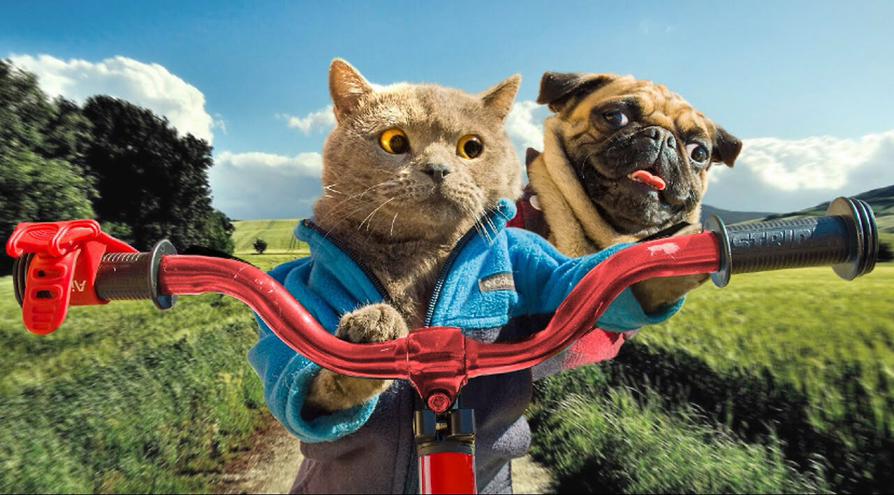 Cat and Dog take a road trip 🫠.Must watch‼️‼️