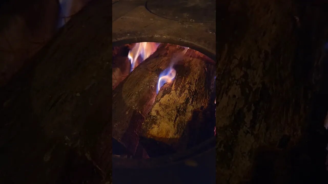 A nice fire on a woodburning stove