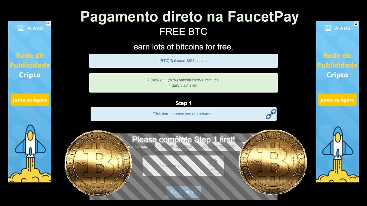 💥Ganhe BITCOIN GRATIS na FAUCETPAY💥